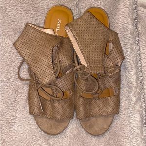 Nude Wedge Sandal